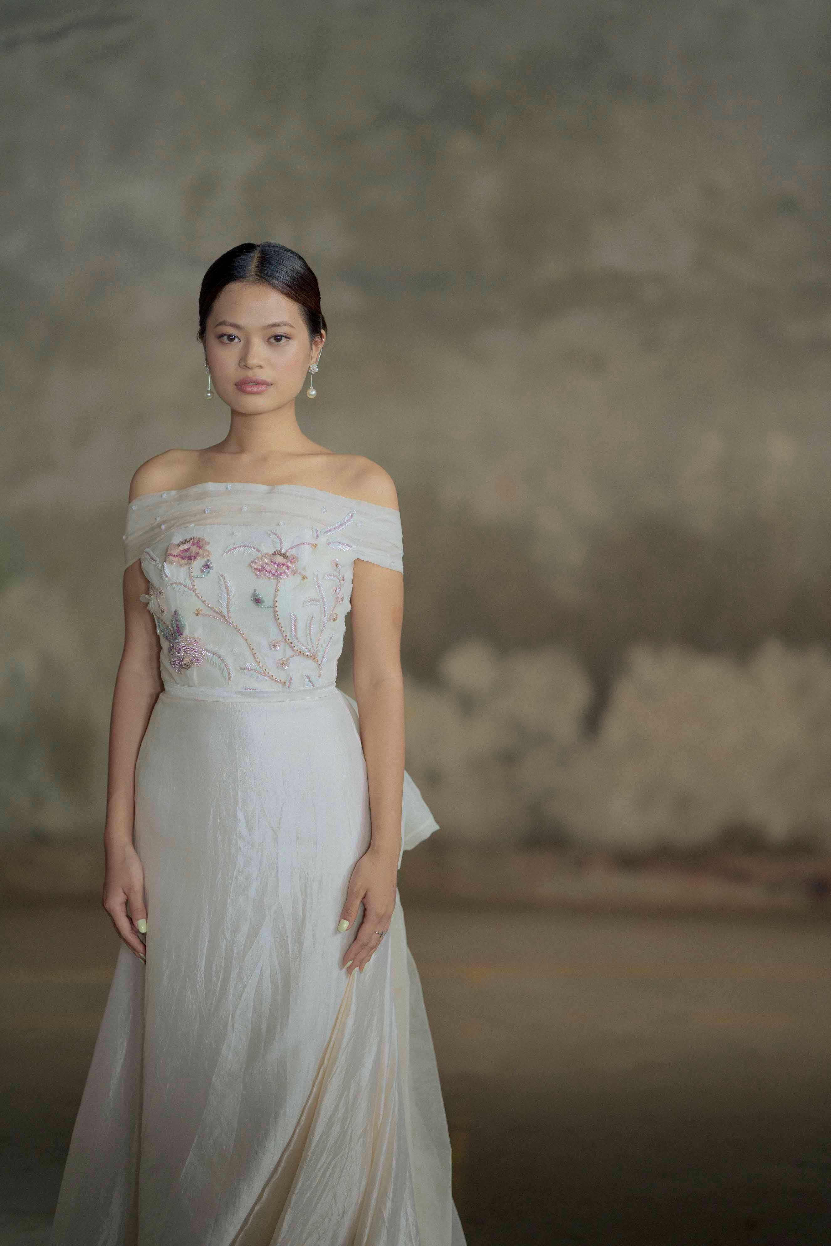 Moss Rose Embroidered Gown