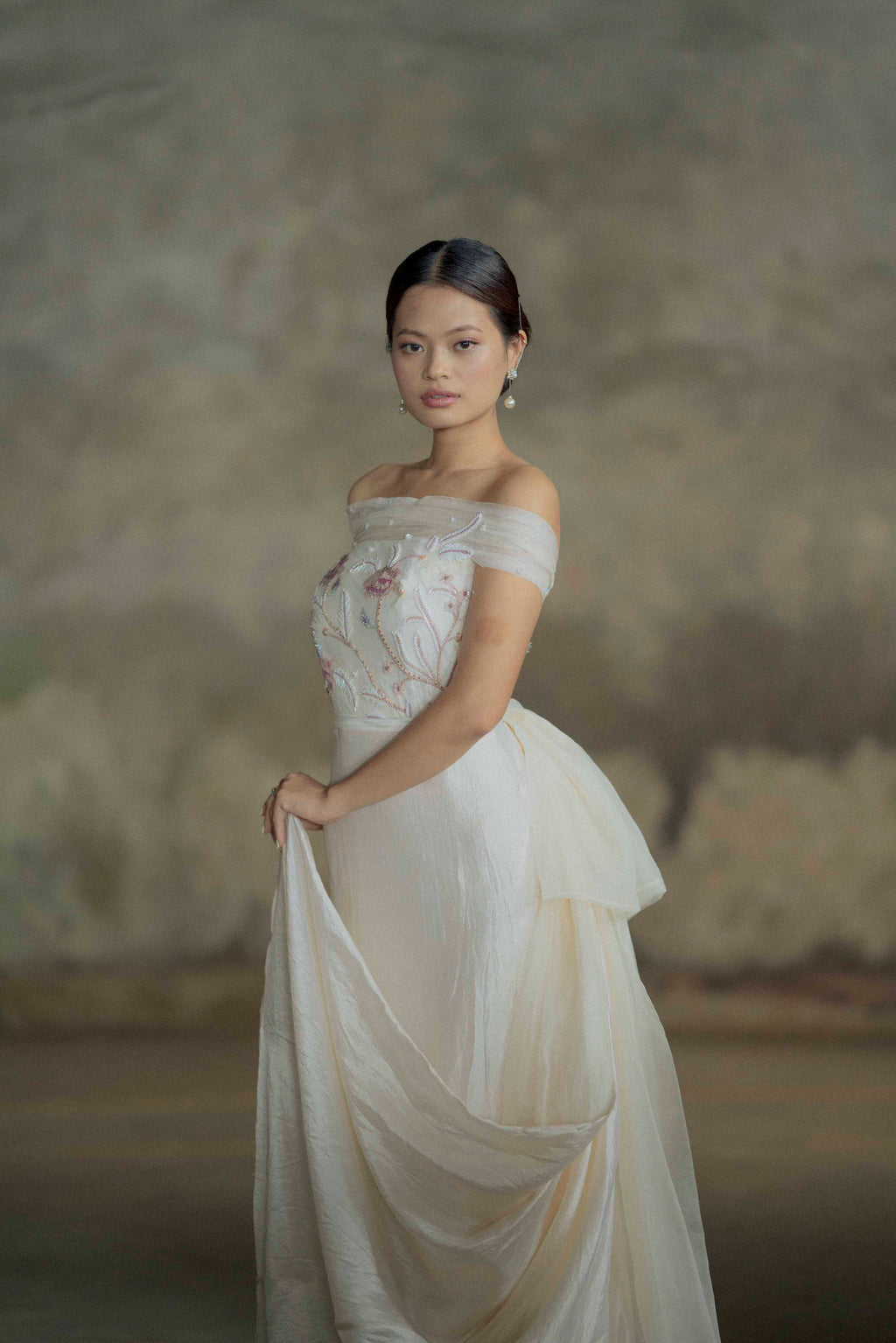 Moss Rose Embroidered Gown
