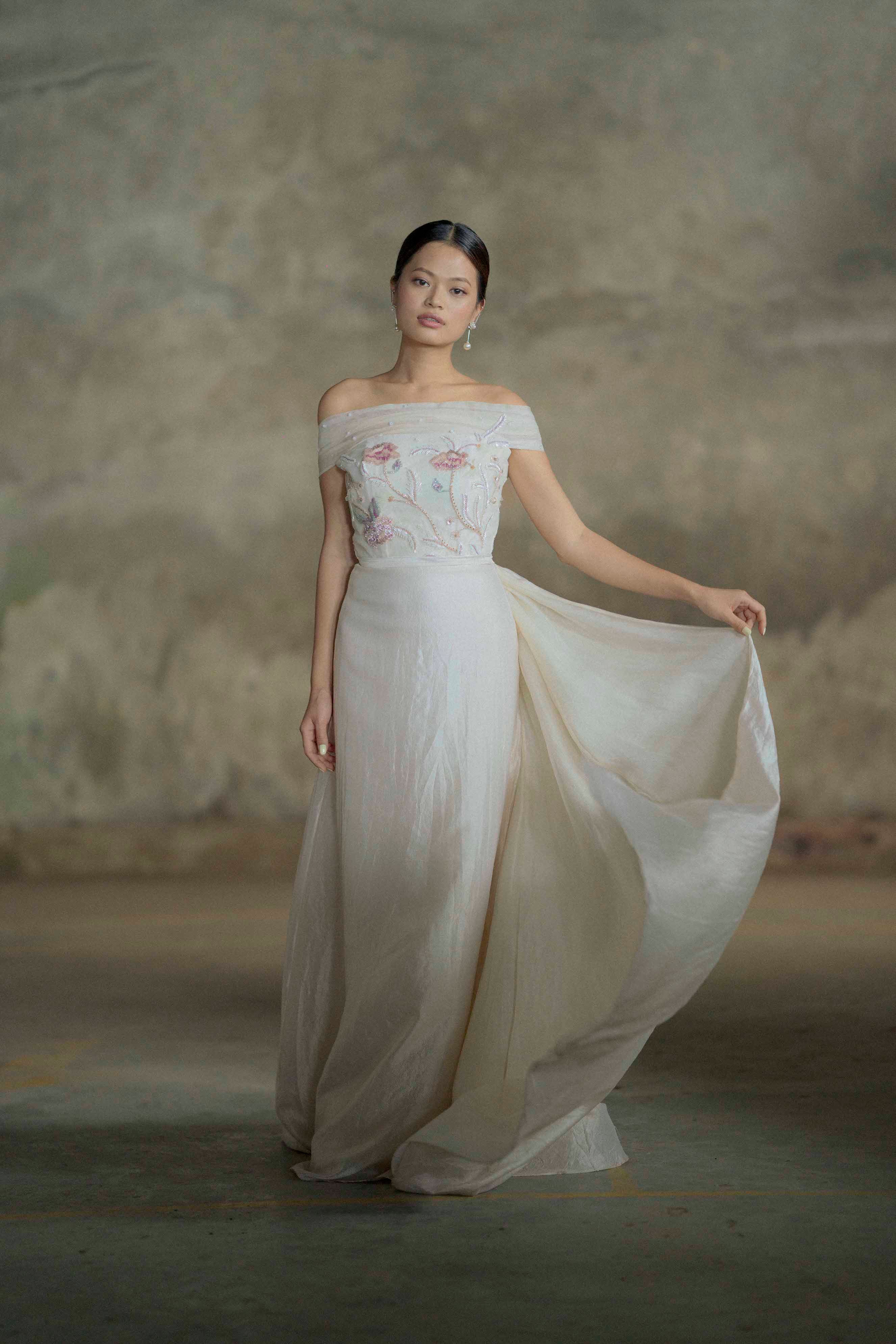Moss Rose Embroidered Gown