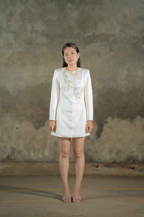 Asymmetric Embroidered Coat