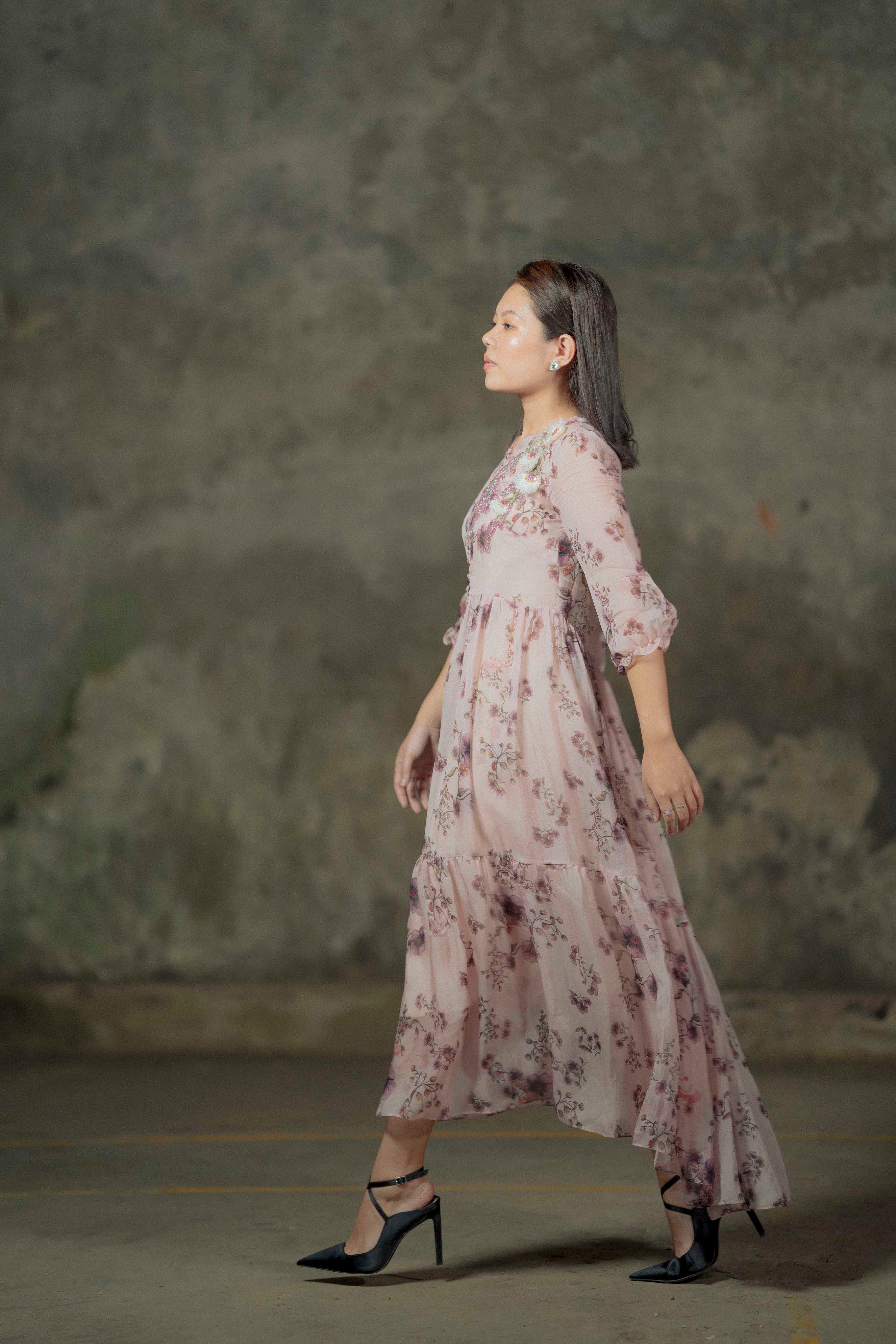 Printed Tiered Dress