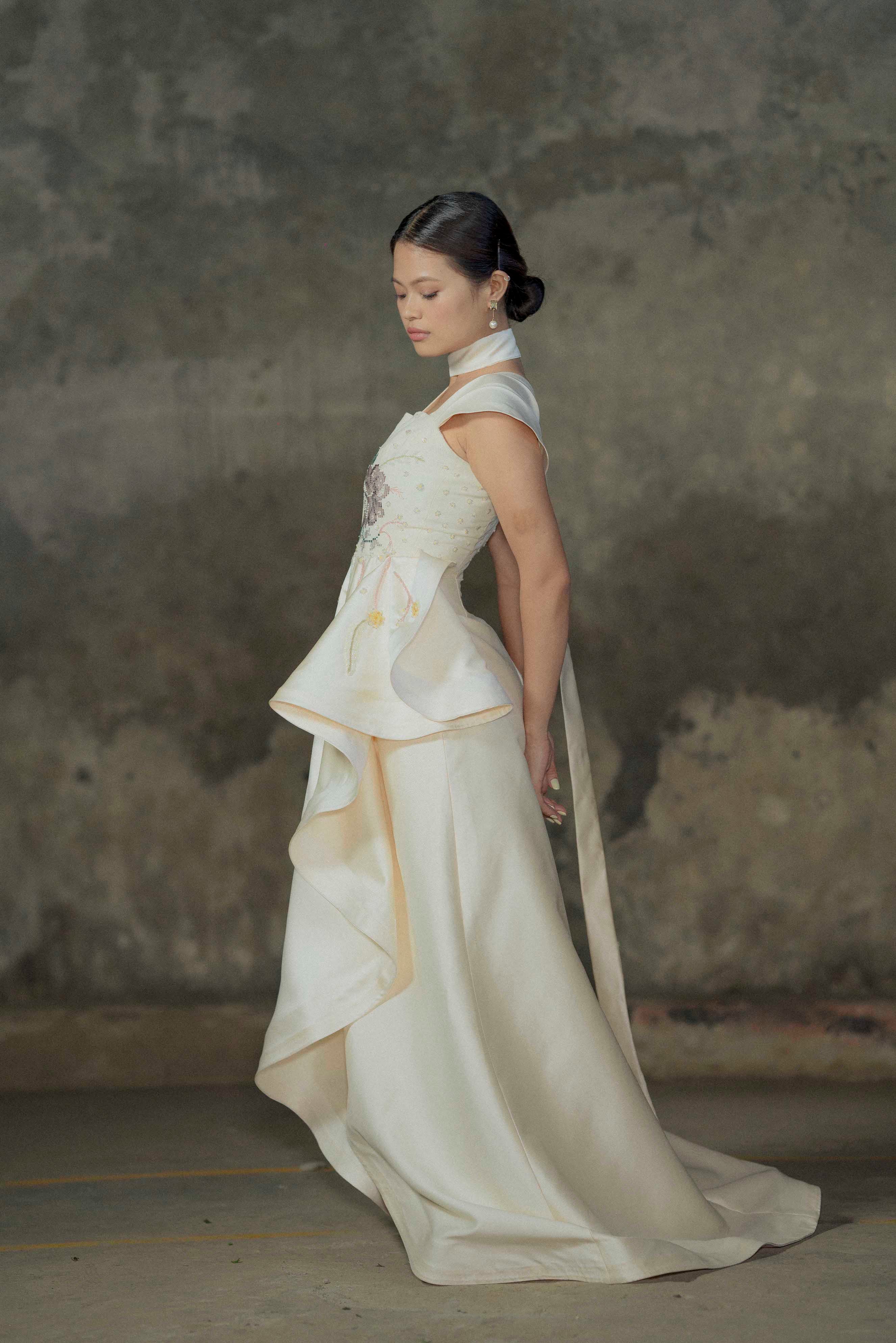 Hand Woven Asymmetric Gown