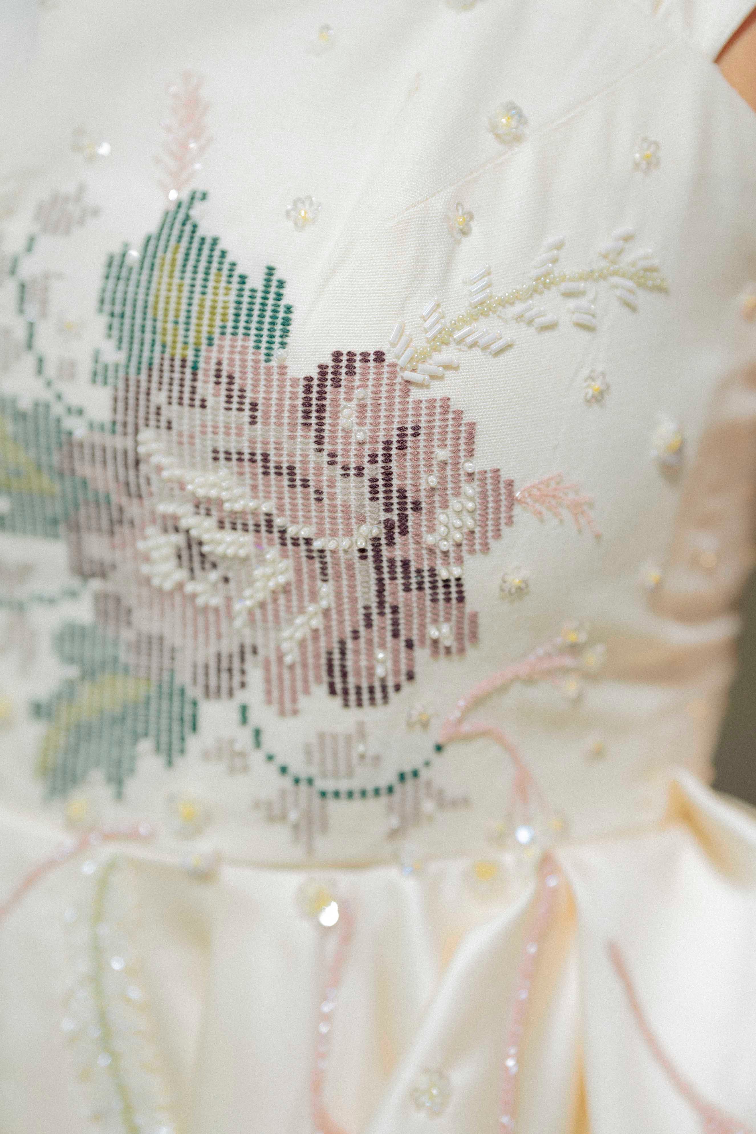 Hand Woven Asymmetric Gown