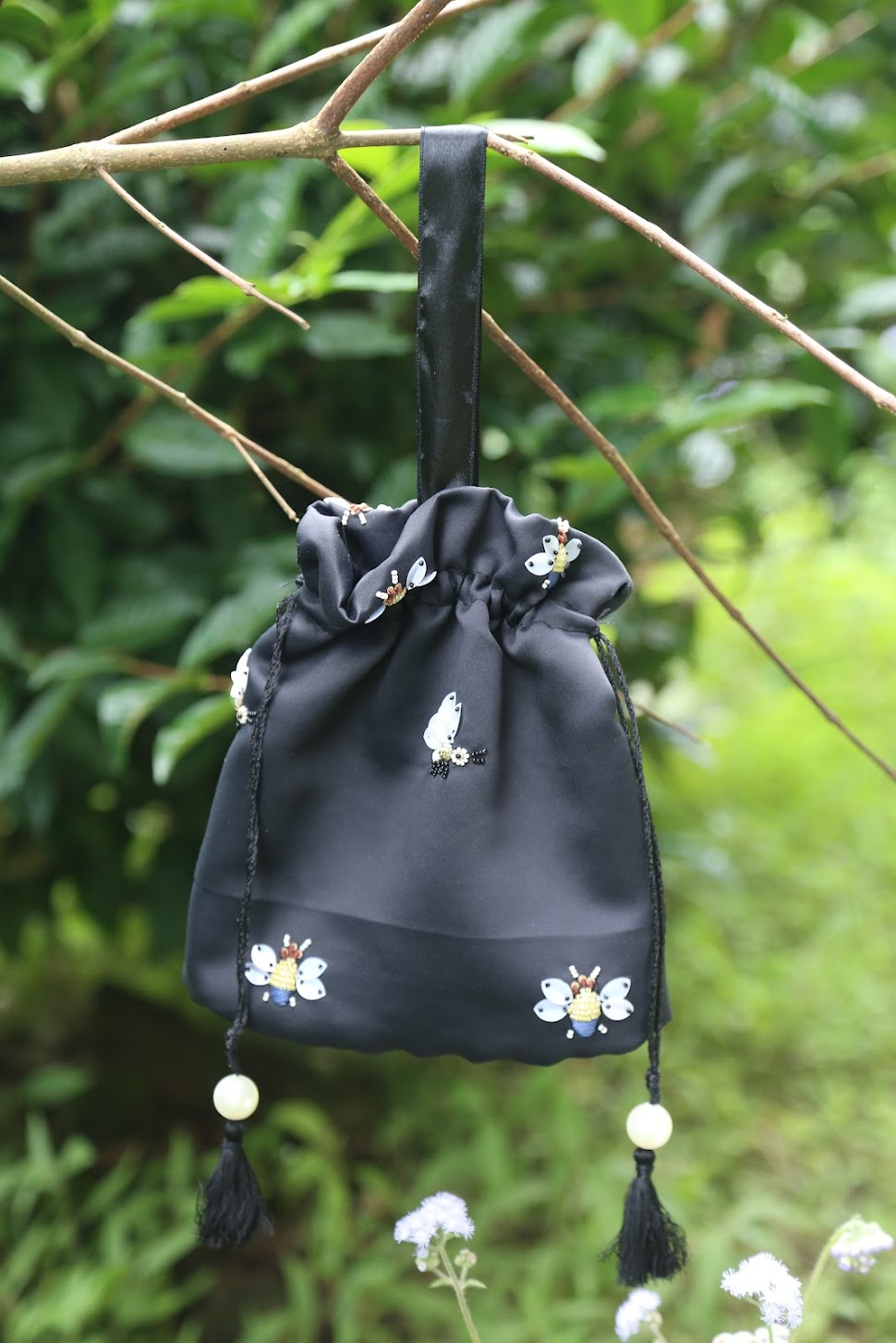 Bee Embroidered Potli Bag