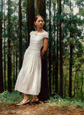 Pleated Midi dress (Oatmeal color)