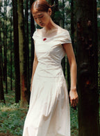 Pleated Midi dress (Oatmeal color)